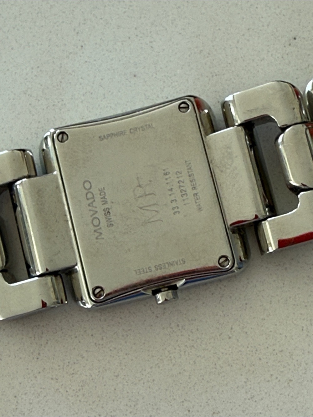 Movado Silver Women’s Square Dial Link Bracelet Watch.  Needs a battery $600 new - Picture 3 of 3